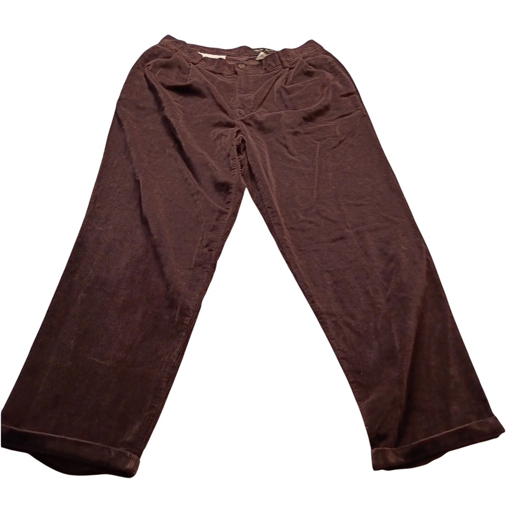 Eddie Bauer Corduroy Pants Men's Classic Fit Wide Wale Brown Casual Trousers 36